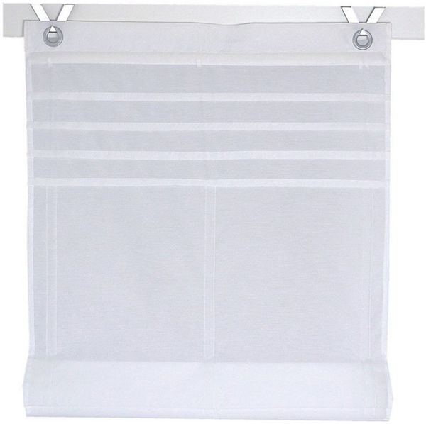 Kutti Raffrollo Kessy Biese, mit Hakenaufhängung, ohne Bohren, halbtransparent, Baumwolle, Polyester, Hakenaufhängung