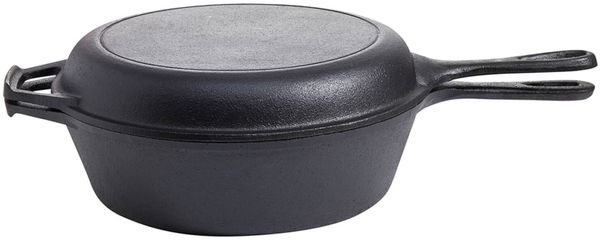 Gusseisenkuss® 2-in-1 Gusstopf mit Pfanne/Deckel Ø 25,5/24,5 cm 3,5/1,5 Liter