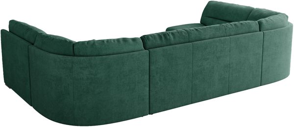 Ecksofa, Sofa big XXL, Wellenfedern, Wohnlandschaft XXL, mit Schlaffunktion - COMODO U - Grün Stoff Bild 6