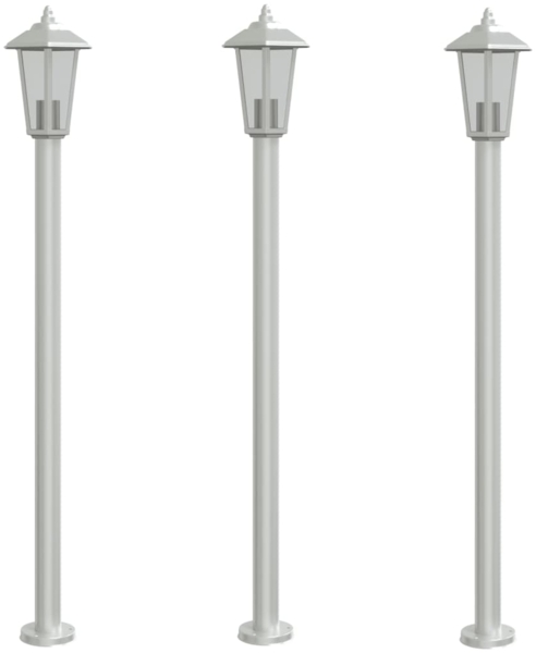 vidaXL Wegeleuchten 3 Stk. Silbern 120 cm Edelstahl 4006384