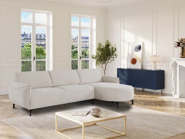 Vente-unique - FERIONA Sofa Stoff Beige - B 150 cm x H 84 cm x L 295 cm