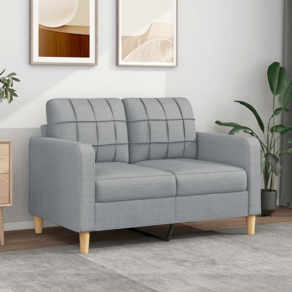 vidaXL 2-Sitzer-Sofa Hellgrau 120 cm Stoff 359083