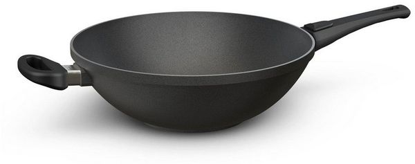 Hoffmann Germany Wok Wokpfanne Aluguss Induktion Ø 32 cm – Made in Germany, Aluguss (1-tlg, 1x Wok Ø 32 cm), abnehmbarer Griff, Antihaft, backofenfest bis 240°C, Induktion