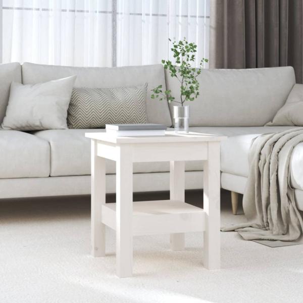 vidaXL Couchtisch Weiß 35x35x40 cm Massivholz Kiefer 814260