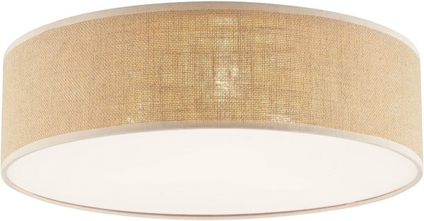 OTTO home Deckenleuchte Mikka, ohne Leuchtmittel, mit Leinenstoffschirm, Höhe 14 cm, E27, Leinen, Deckenlampe
