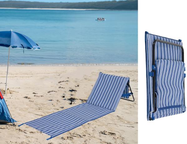 Strandliege BRETAGNE faltbare Strandmatte gepolstert, 108x53cm