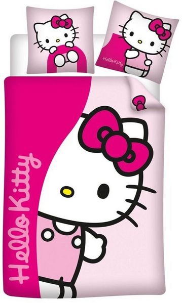 Hello Kitty Bettwäsche Hello Kitty Mädchen Flanell Bettwäsche 2tlg. Set 135-140x200 65x65, Baumwolle, 2 teilig, 100% Baumwolle