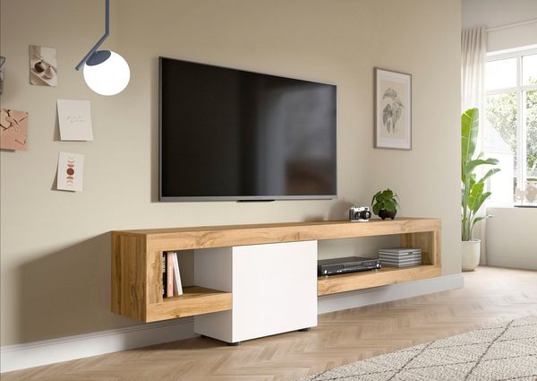INOSIGN Lowboard Zolder, Breite 190 cm, push-to-open, 1 Tür, 2 offene Fächer, TV-Board, TV-Möbel, Media-Möbel, Fernsehschrank