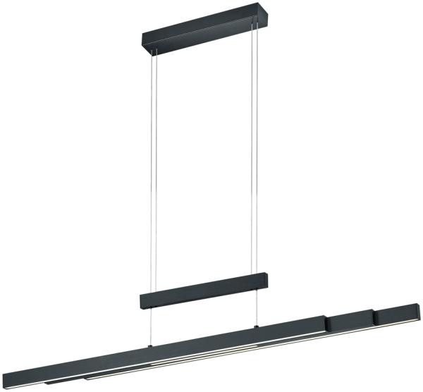 TRIO LEUCHTEN 'TRAJAN' LED Pendelleuchte, dimmbar, höhenverstellbar, Metall Schwarz, 150 x 150 x 6 cm