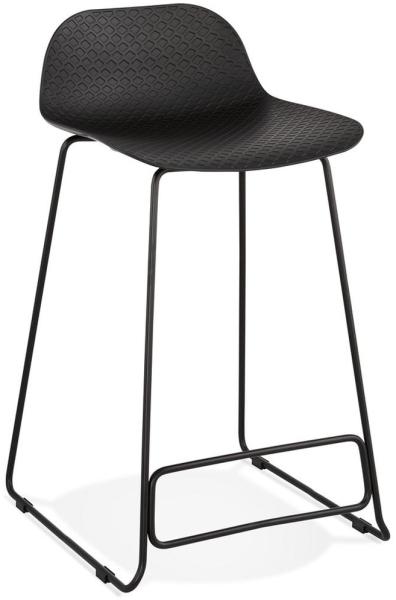 Kadima Design Küchenstuhl Kunststoff | 66cm | Hocker mit Lehne | Schwarz | Tragkraft 120kg