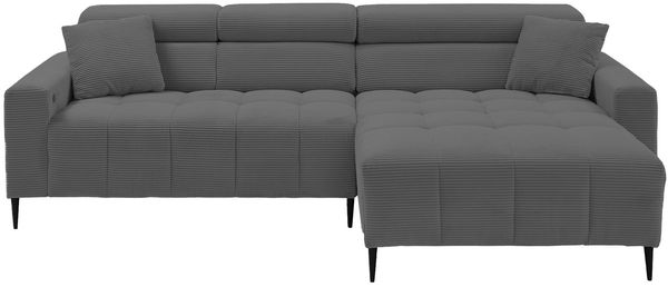 Wohnlandschaft Sally / Simple, Polyester, Stoff, Grau