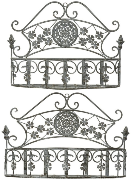 Moritz Wandkörbe Pflanzkörbe 2er Set grau Landhausstil Pflanzkorb Shabby Style Antik Stil