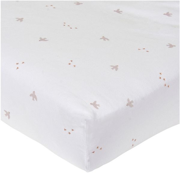 Nanami Bird Spannbettlaken - 60 x 110 / 120 cm Wei