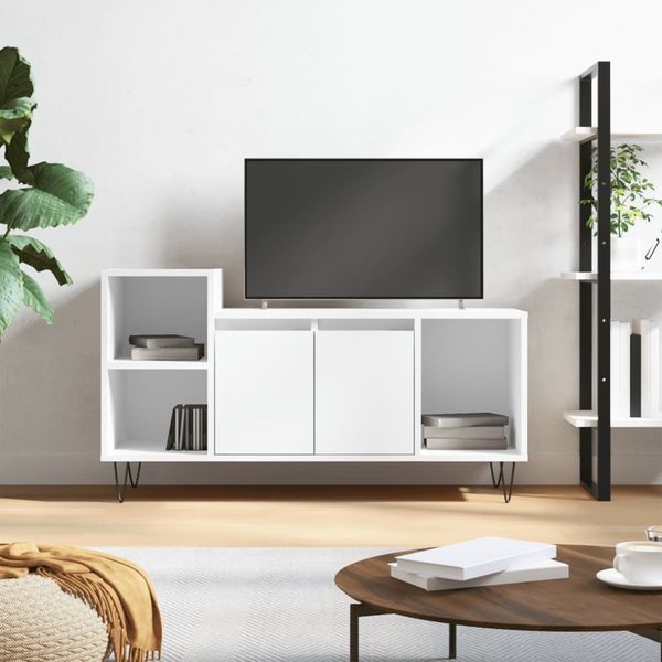 vidaXL TV-Schrank Weiß 100x35x55 cm Holzwerkstoff 831316