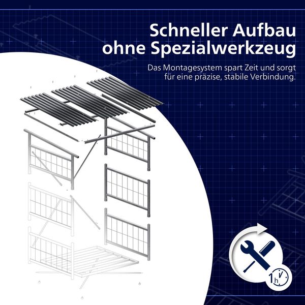 CLP Brennholzregal Macon mit Dach wetterfest Metall verzinkt,metall Brennholzregal Bild 6