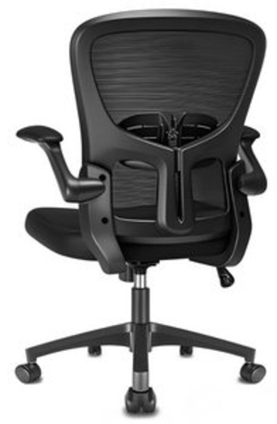 Durrafy Bürostuhl Ergonomischer Bürostuhl,Schreibtischstuhl mit klappbaren Armlehnen (Höhenverstellbarer Drehstuhl mit Wippfunktion bis 130°,Computerstuhl mit verstellbarer Lendenwirbelstütze und leisen Rollen), Chefsessel mit 135 kg Tragfähigkeit Bild 6