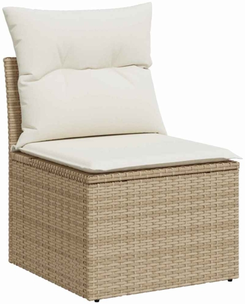 vidaXL Garten-Sofa-Set mit Kissen 8 pcs Beige Poly Rattan 3360762 Bild 4