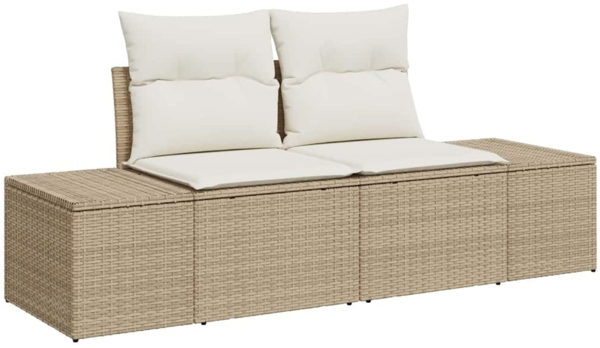 vidaXL Garten-Sofa-Set mit Kissen 8 pcs Beige Poly Rattan 3360762 Bild 3