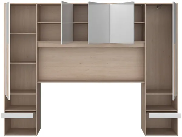 Vente-unique - VELONA Bett Holz, Platte BeigeWeiß - B 240 cm x H 202,8 cm x L 265,2 cm Bild 7