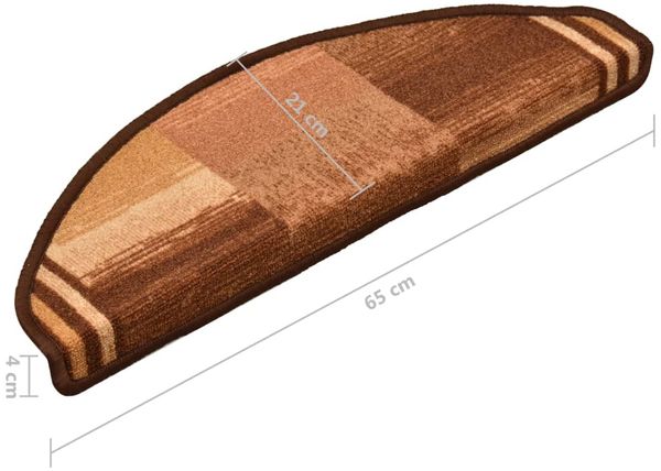 vidaXL Treppenmatten Selbstklebend 15 Stk. Braun 65x21x4 cm 322413 Bild 8