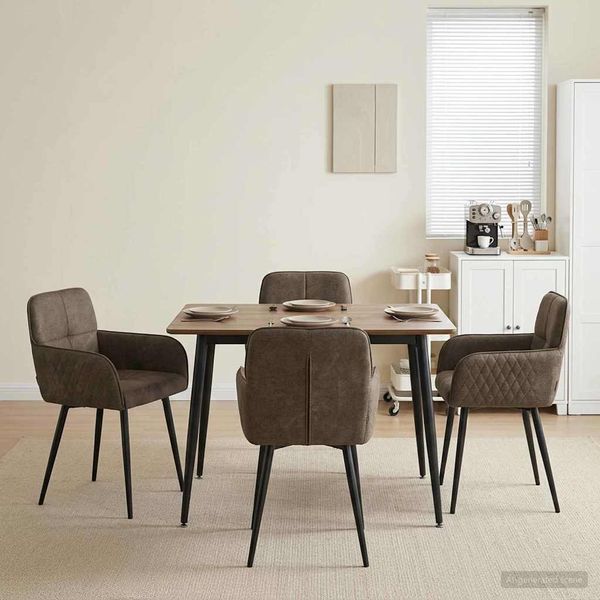 vidaXL Esszimmerstühle 4 pcs Kunstwildleder Dunkelgrau 3428231