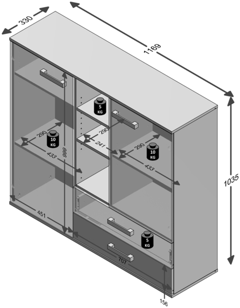 Jugendzimmer Set mit Kommode 3-teilig LEEDS-10 in Sandeiche Nb. mit weiß, Lava und Denim Blau Bild 10