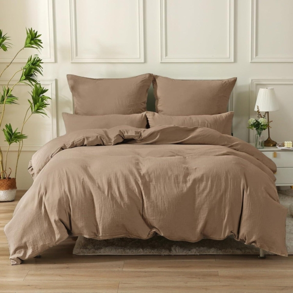 SOULFUL Doppelte Musselin Bettwäsche 220x240 Baumwolle 3tlg. Bettbezug