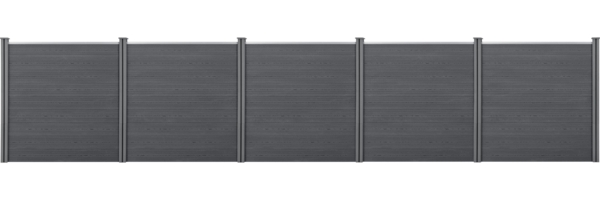Gartenzaun Getafe WPC mit Pfosten 183x879 cm Grau neu. holz