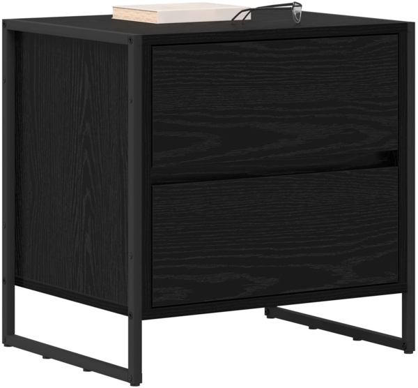 vidaXL Nachttisch Schwarz Eichen-Optik 50 x 39,5 x 50 cm Holzwerkstoff 886678 Bild 2