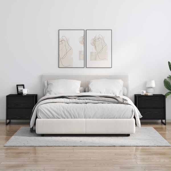 vidaXL Nachttisch Schwarz Eichen-Optik 50 x 39,5 x 50 cm Holzwerkstoff 886678 Bild 3