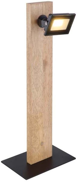 LED Tischleuchte, Holz, schwarz, braun, H 45 cm