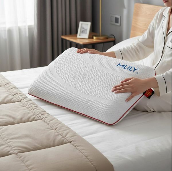 Pointhome Kopfkissen Orthopädisches Nackenstützkissen, Kissen mit Abnehmbarem Bezug, 40 x 60 x 12 cm, Waschbarer Bezug & Atmungsaktiver, Kissen mit Füllung und Memory Foam