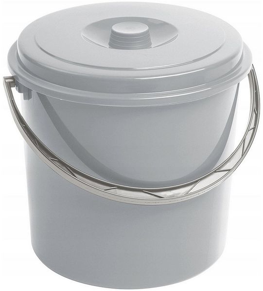 Curver Mülleimer 12l Eimer mit Deckel und Henkel, Komfortabler Griff