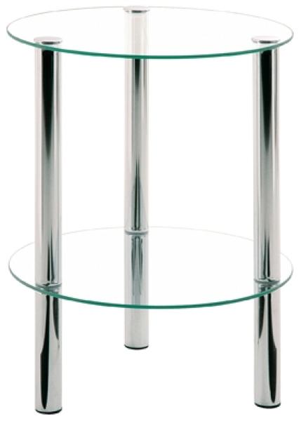 Beistelltisch >Emden< in Chrom aus Stahl, Glas - 47cm (H)