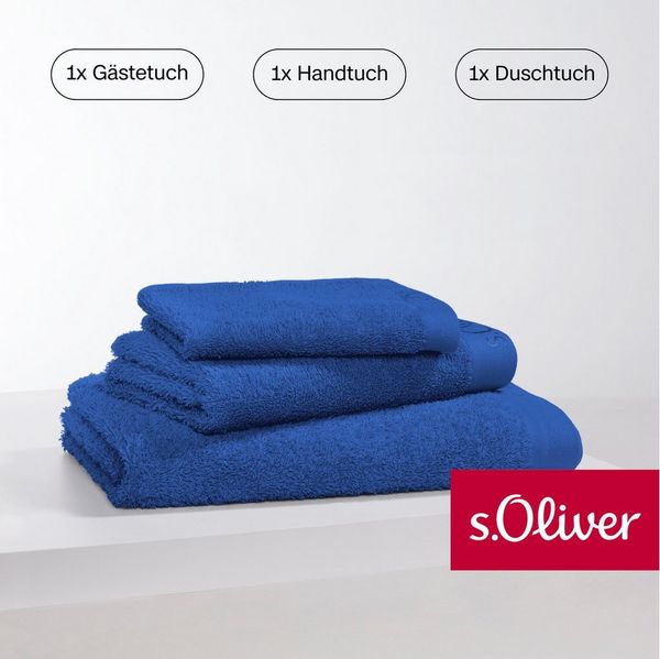 s.Oliver Handtuch Set s.Oliver, Premium Qualität, 600 gr/m², Walkfrottier (Set, 3-St), 1 Gästetuch 30x50 cm, 1 Handtuch 50x100 cm, 1 Duschtuch 70x140 cm