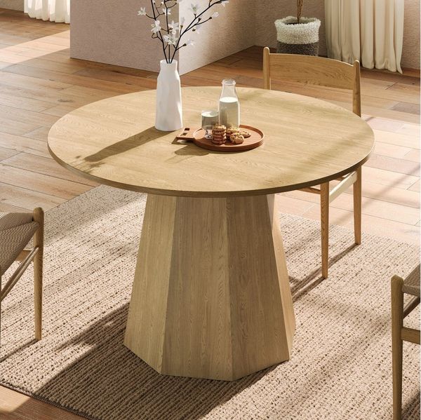 Flieks Esstisch (120x75 cm, 1-St, 1 Tisch), runder Küchentisch Schreibtisch Arbeitstisch Holzoptik, Eichenfarbe