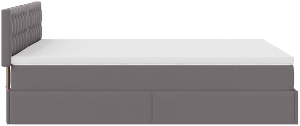 vidaXL Ottoman-Bett mit Matratze Grau 140x190 cm Kunstleder 3311306 Bild 9