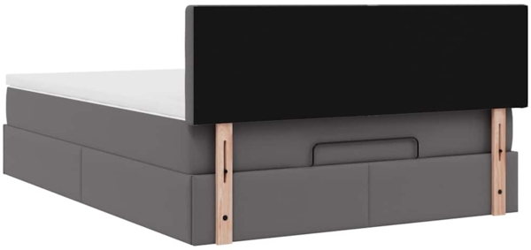 vidaXL Ottoman-Bett mit Matratze Grau 140x190 cm Kunstleder 3311306 Bild 10