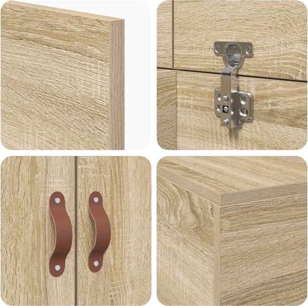 vidaXL Aufbewahrungsbettgestell Sonoma-Eiche 90 x 190 cm Holzwerkstoff 3335407 Bild 9