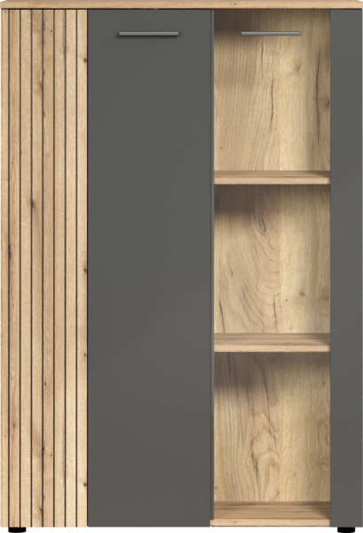 Highboard Esteban in grau und Eiche Evoke 90 x 132 cm