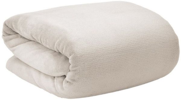 Beautissu Aurelia Corall Fleece Decke Natur, 200x150 cm