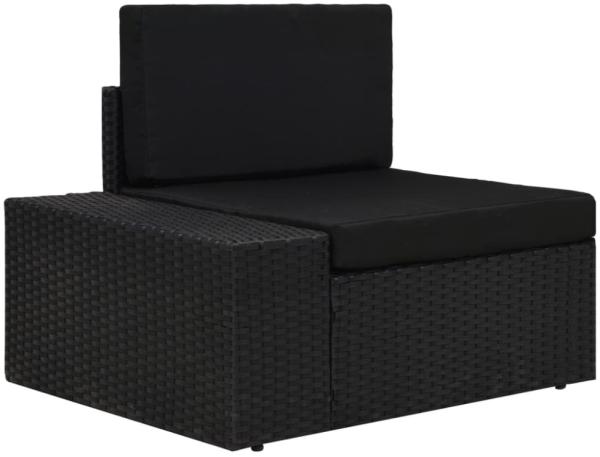 vidaXL Modulares Sofa-Eckteil mit Armlehne (rechts) Poly Rattan Schwarz 49500