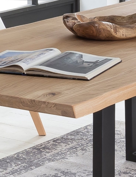 TABLES&CO Tisch 120x80 Wildeiche Natur Metall Schwarz Bild 2