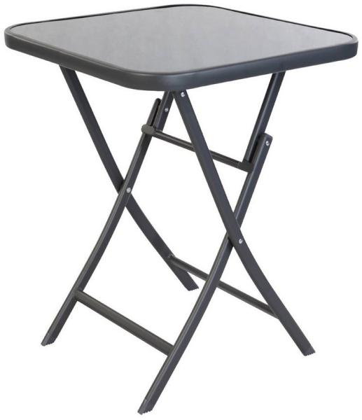 Bistrotisch Klapptisch Dunkelgrau Glas / Metall 60x60xH70cm