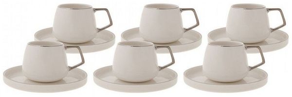 Karaca Kaffeeservice Karaca Saturn Kaffeeservice Türkische Kaffeetassen-Set 6er - Platin