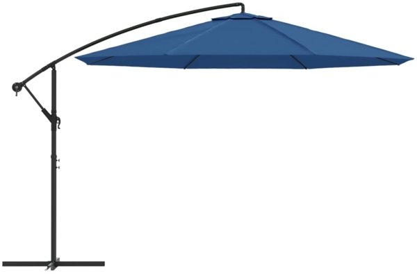 vidaXL Ampelschirm mit Aluminium-Mast 350 cm Blau 47131