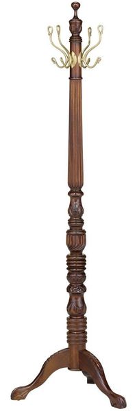 Garderobenständer Cambridge Massivholz dunkelbraun 185 cm Standgarderobe mit Haken Kleiderständer Flur Büro edel stabil hochwertig