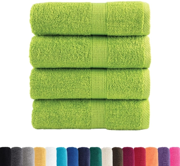 vidaXL Premium-Gästetücher SOLUND 4 Stk. Apfelgrün 30x50 cm 600 g/m² 137495