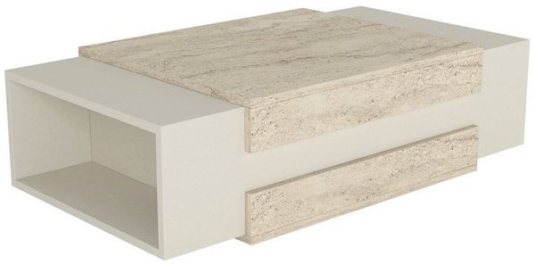 moebel17 Couchtisch Couchtisch Nora Beige Granit Optik