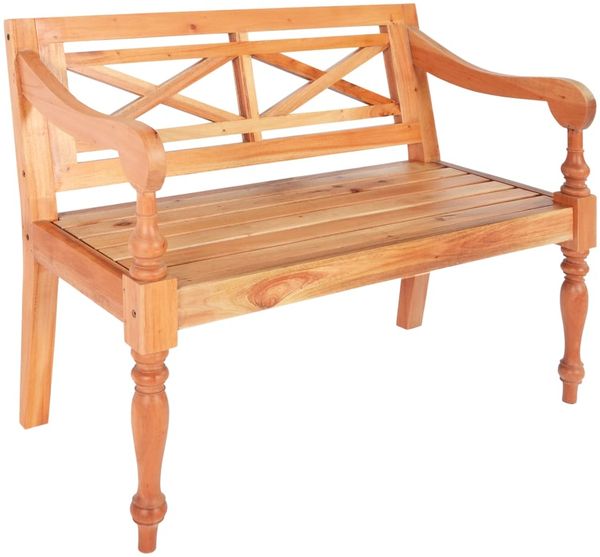 vidaXL Batavia-Sitzbank 98 cm Mahagoni Massivholz Hellbraun 246967